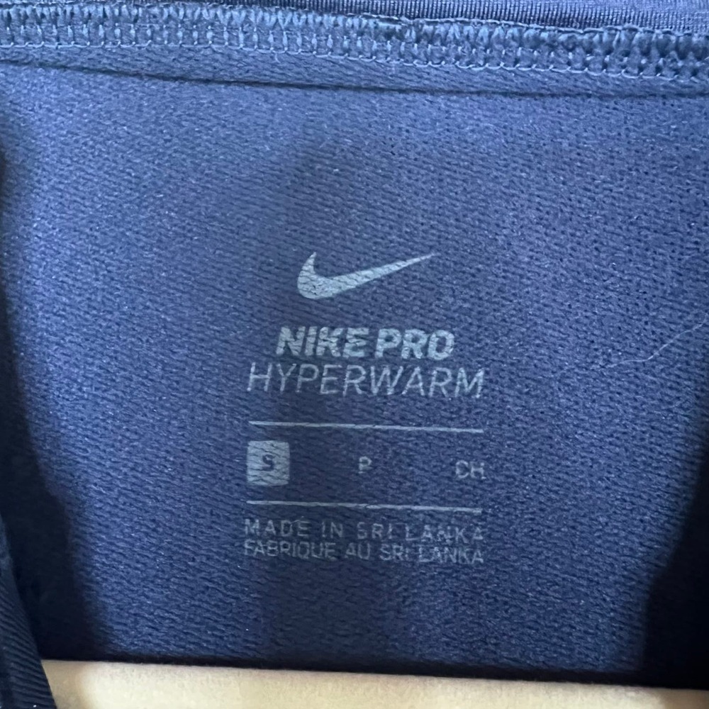 Nike Pro Hyperwarm Athletic Shirt Ombre Sleeves Mesh Detail Thumb Holes Sz Small - Picture 7 of 13